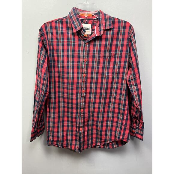 WATCHLER Shirt Mens medium Plaid Premium Goods button front Casual - Picture 1 of 4